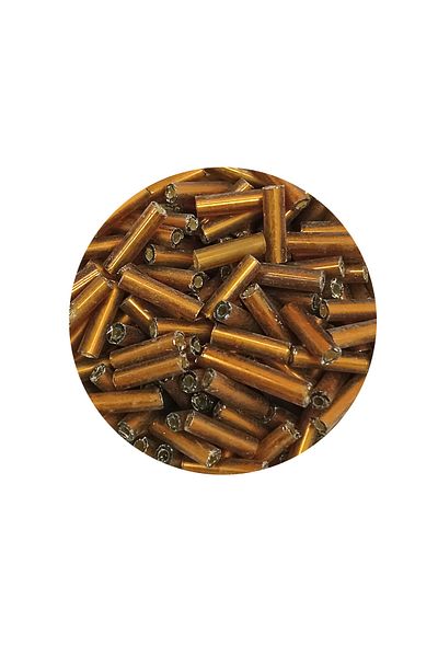 STUMBANNG Long Tube Cutting Beads Diameter 2mm Length 10mm - 60 Grams - Dark Gold - Bnc265