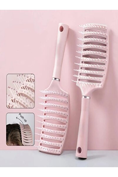 Arzu Güzel Cosmetics مشط ضلع ذو 108 سنًا - مشط تدليك مضاد للكهرباء الساكنة، منحني ومقبض