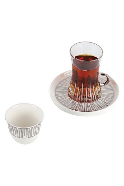 Bien Servi 18-Piece Platinum Rays Elegant Design Tea Set