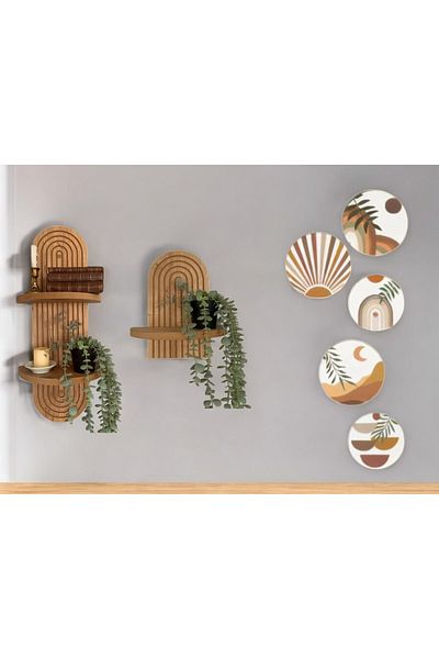 varje think outside the box Semplice Wall Shelf Set And Decorative Oval 5 Piece Table