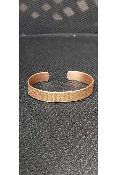 yerlikaya bakır Flower of Life Pure Copper Bracelet (15mm Width)