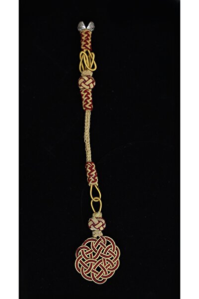 Black Sea Port Trabzon İşi El Örme Kazaz Sarı - Kırmızı İmame Püskül