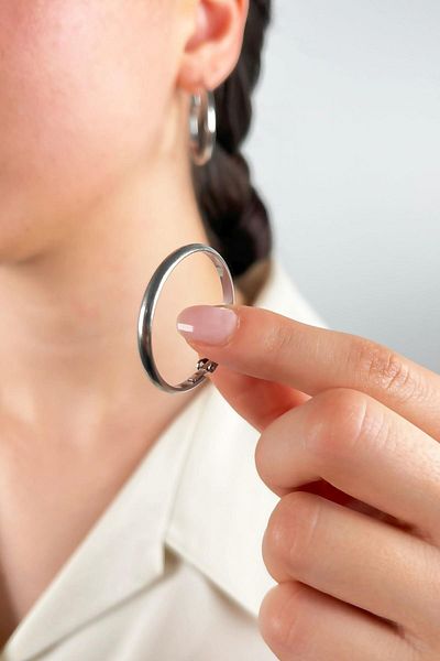 Sose Moda 3cm Silver Steel Hoop Earrings
