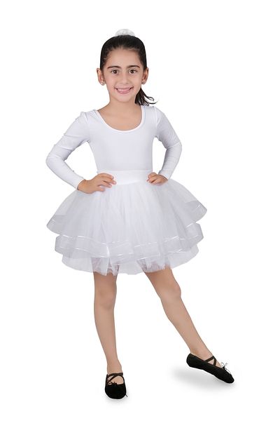 LULLY KİDS Tulle/Tutu pentru fete, potrivit pentru 29 octombrie/23 aprilie, folosire spectacol, fustă albă pentru costum cu căptușeală în 4 straturi
