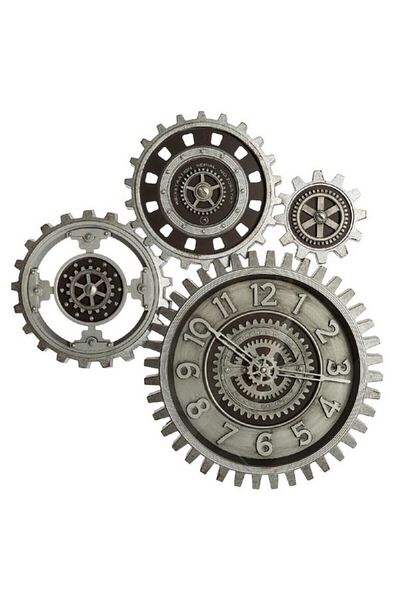 Atmosphera Derek Unique Design Round Multi Mechanical Analog Wall Clock with Visible Gears 37cm