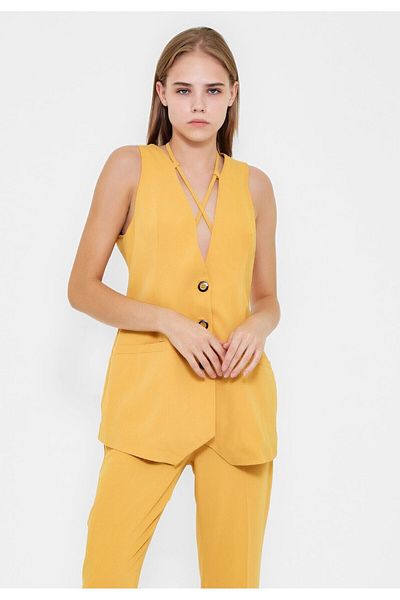 MODATALİKA Modatalika Women's Sleeveless Buttoned Double Suit