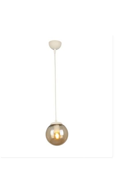 Semboldekor White Clamp Glass Single Pendant Chandelier (Honey Glass)