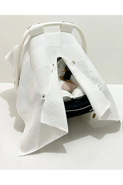 Babycitytr %100 Pamuk Petek Waffle Pike Çok Amaçlı Puset Örtüsü, Puset Minder...