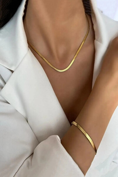 ARTEMİSİA طقم قلادة وسوار من الفولاذ المضاد للحساسية 316 L للنساء