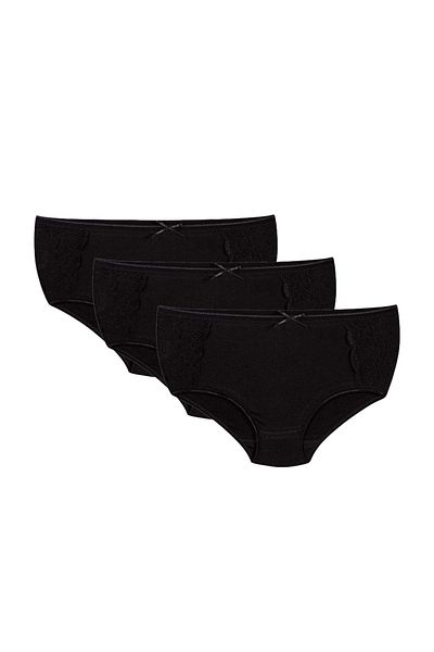 Şahin Şahin Women's Lycra Lace Bato Panties - Pack of 3