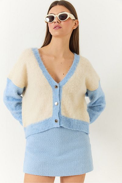 Bianco Lucci Women's Raised Knitwear Cardigan 20246909