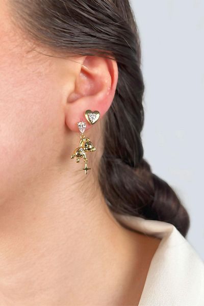 Sose Moda Xuping Teddy Bear Earrings - Gold Color