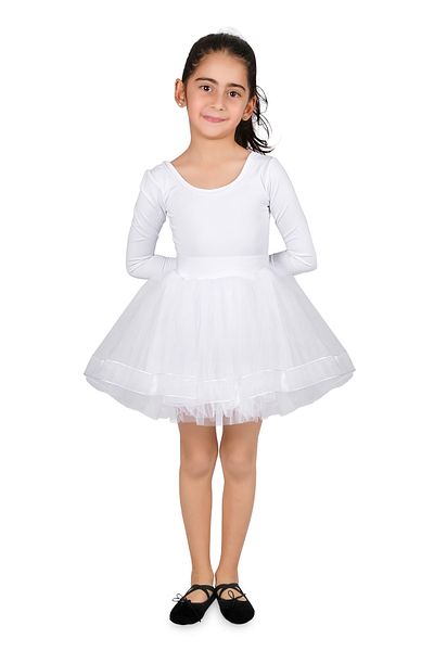 LULLY KİDS Tulle/Tutu pentru fete, potrivit pentru 29 octombrie/23 aprilie, folosire spectacol, fustă albă pentru costum cu căptușeală în 4 straturi