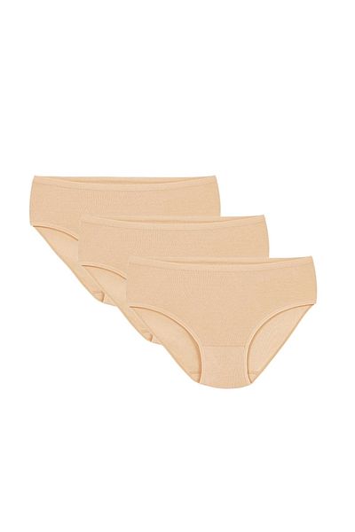 Şahin Şahin Women's Ribbed 100% Cotton Bato Panties - Pack of 3