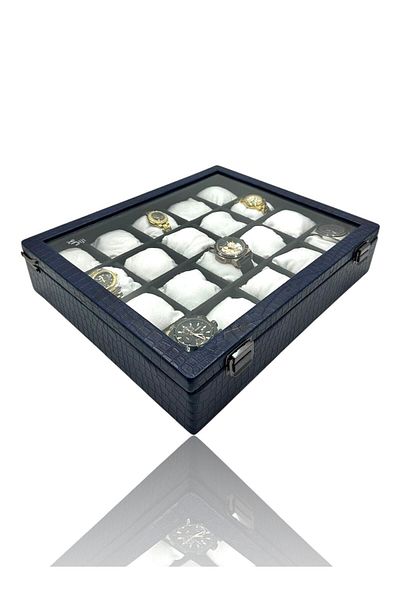 Dijital Çarşı Кутия за часовници Diji Crocodile Navy Blue с 20 броя