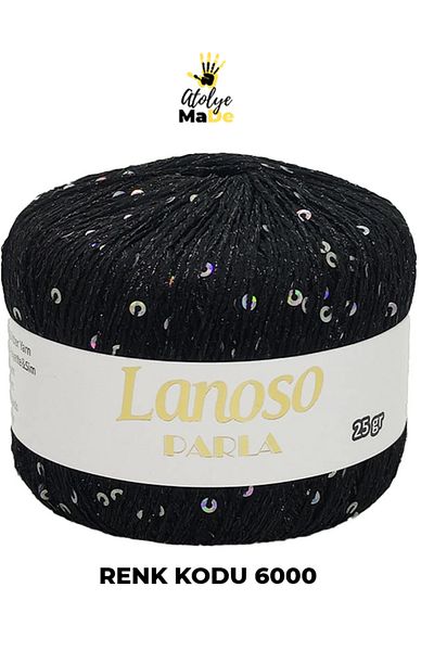 Lanoso Parla 6000 - Μαλακό Glitter Sequin Πλεκτό Κλωστή - 75% Glitter Yarn 25% Payette&Sim 217mt 25gr ΜΟΝΟ ΜΑΚ