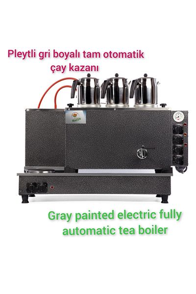 SAFİR Gray 3 Teapot Fully Automatic Electric Tea Boiler Stove - Ets with Plate Energy Saving System