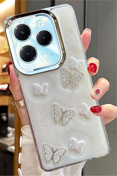 3GEN CASE Infinix Hot 40 متوافق مع شريط حجري ثلاثي الأبعاد على شكل فراشة وقلب...