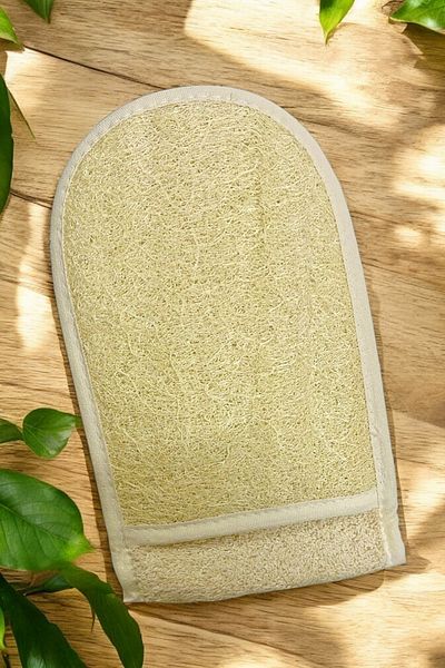 EM AMANOS BEAUTY Gloves Natural Pumpkin Washcloth Bath Scrub Double-Sided Use Natural Exfoliating Effect Skin-Friendly