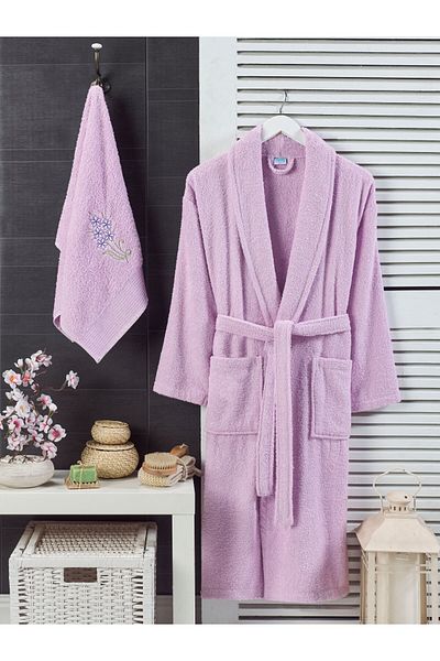 Denia Home Textile طقم روب حمام قطن 100% مكون من 4 قطع |   طقم روب حمام |   مجموعة المهر |