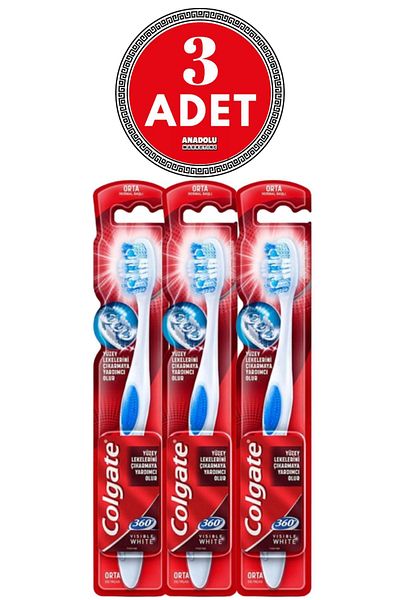 Colgate 360 Visible White Toothbrush - X3 Pieces