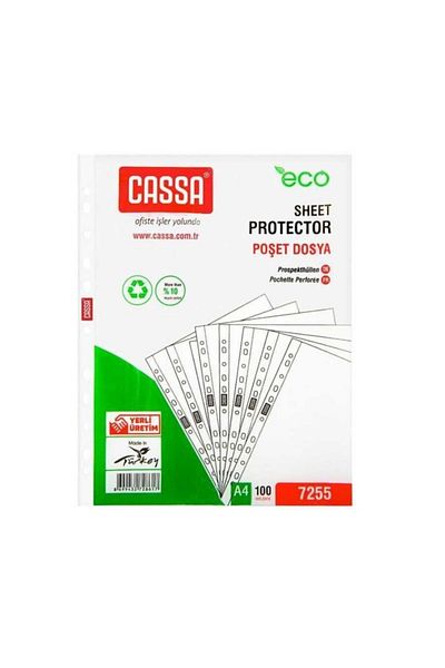 Cassa 100 قطعة من ملفات الأكياس الشفافة مقاس A4، 100 حزمة اقتصادية مثقوبة، مواد حفظ قرطاسية مكتبية صديقة للبيئة
