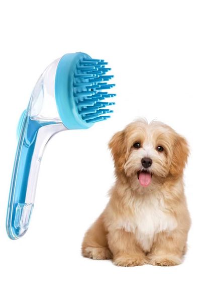 gaman Silicone Cat Dog Washing Brush Cat Dog Comb - Foaming Massage Comb with Shampoo Chamber