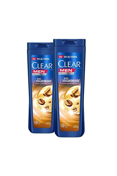 Clear Men Effective Shampoo Against Dandruff Anti-Hair Loss Coffee Bean Extract 350 ml X2 Pieces