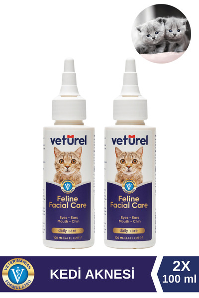 Veturel Kedi Yüz Temizleme Kulak Burun Göz Ağız Çene Aknesi Gözyaşı Lekesi Gü...