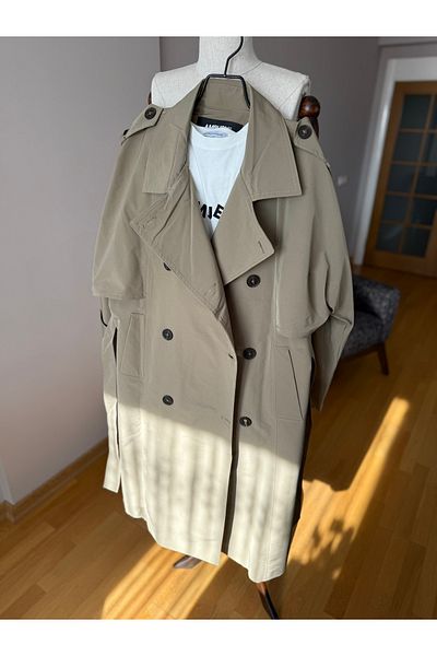 Natavanbutık Light Brown Slit Trench Coat