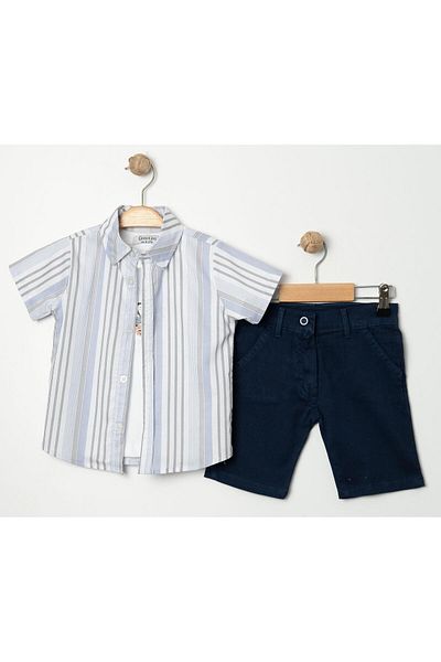 Chicsy Baby Striped 3-Piece Set with Stylish Shirts for Kids and Baby - Adjustable Waist and Short Sleeve Shorts