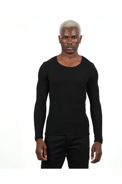 elkumoda Мъжки плетен пуловер Slim Fit - естествен памук, не се образуват топчета, стилен и удобен плетен материал