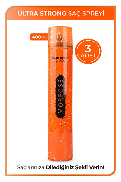 Morfose Ultra Strong Saç Spreyi 400 ml 3 Adet - Güçlü Tutuş