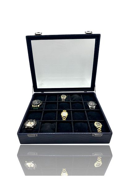 Dijital Çarşı Кутия за часовници Diji Crocodile Navy Blue с 20 броя