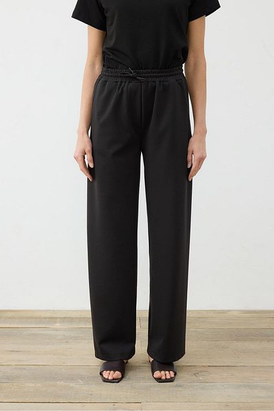 TERZİ DÜKKANI Black Steel Knitted Combed Cotton Loose Pants