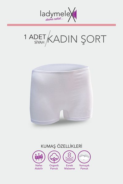 LadyMelex Pantaloni scurți de damă Boxer alb single, lenjerie și pantaloni scurți jambiere 100% țesătură moale