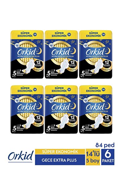 Orkid Ultra Extra 4'Lü Gece Ekstra Plus x6 Adet