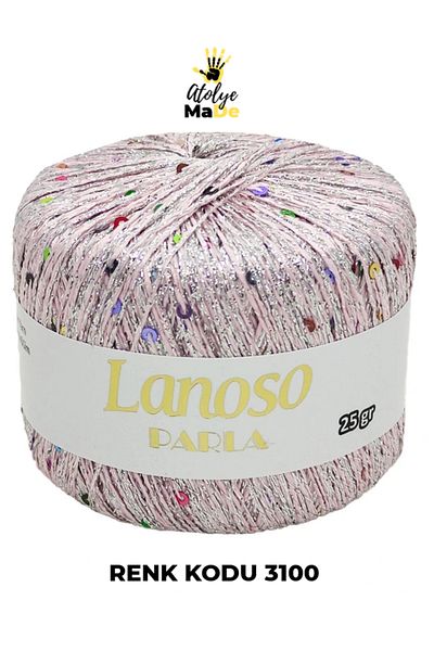 Lanoso Parla 3100 - Μαλακό Glitter Sequin Πλεκτό Κλωστή - 75% Glitter Yarn 25% Payette&Sim 217mt 25gr ΜΟΝΟ ΜΑΚ