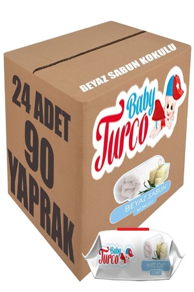 Baby Turco Turco Baby Islak Havlu 90'lı Beyaz Sabun x24 Adet