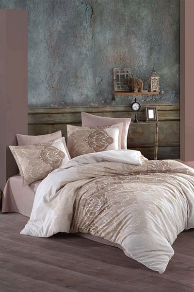 Clasy Zeta Beige Double 100% Cotton Quilt Set 195*215 cm