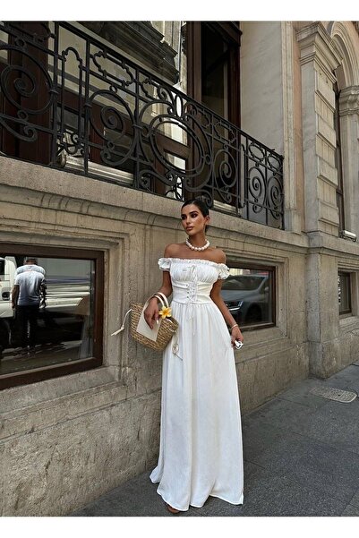 Ekim Store Gathered Aerobin Slit Maxi Dress