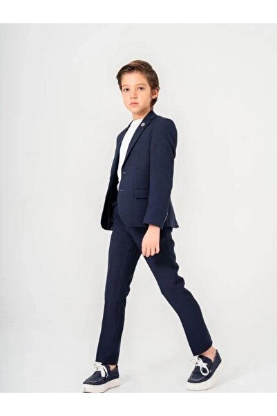 Zekids Erkek Çocuk T-shirt Keten Ceket Pantolon 3'lü Spor Takım (3-6 Yaş Arası)