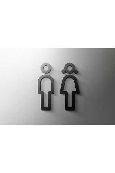 MARESSHİA Siyah tuvalet işareti plaka plastik kapı duvar etiket Wc tutucu işa...