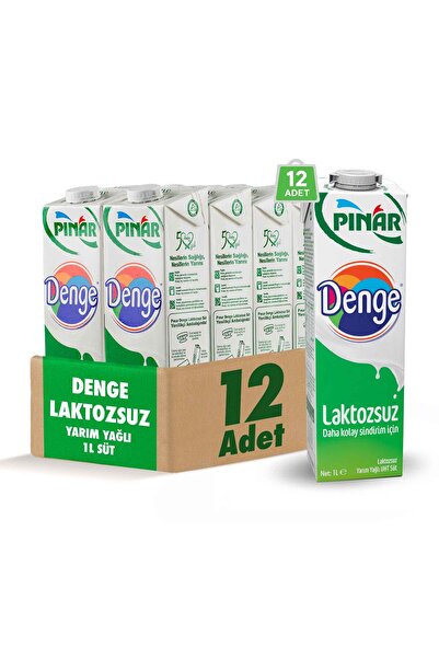 Pınar Denge Laktozsuz Süt 1 L X 12 Adet