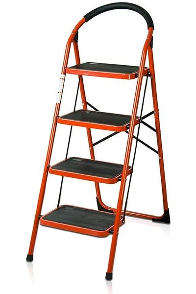 ALMUFARREJ 4 Step Folding Iron Ladder