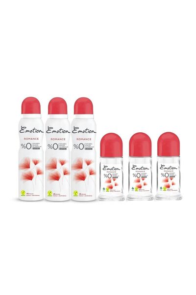 Emotion Deodorant Romance 150 Ml + Roll-On 50 Ml x3 Adet
