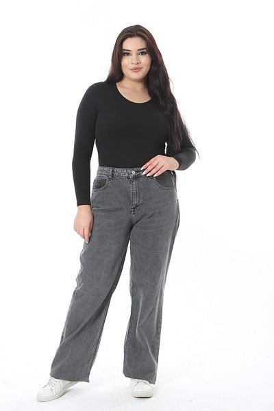 Şans Women's Plus Size Smoked High Waist 5 Pockets Jeans 65N38727