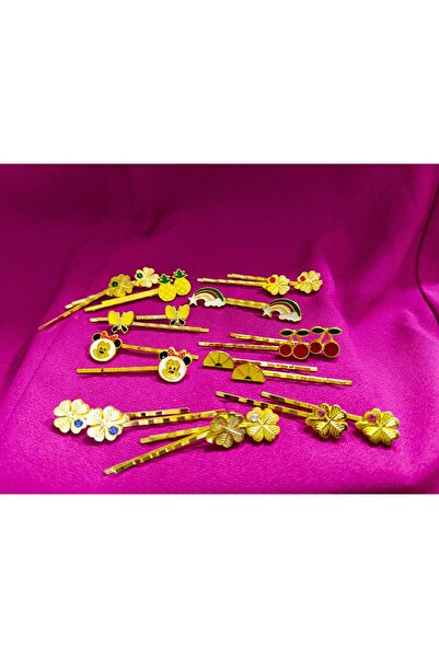 Zanora MİNE BOYALI  FİGÜRLÜ YONCA TAŞLI 11 LI TEL TOKA