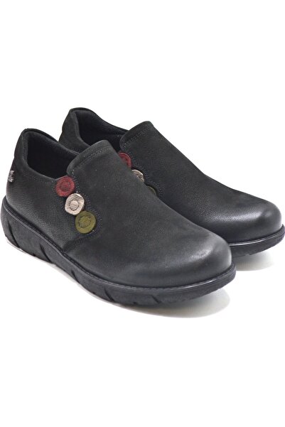 Venüs Kadın Casual Nubuk Deri Siyah Ayakkabı 1953714K