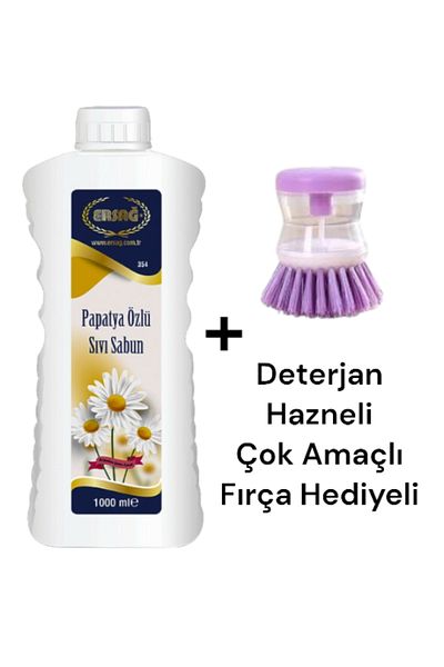 Ersağ 1000 ml Chamomile Extract Hand Soap - Multi-Purpose with Brush Gift (354-10)